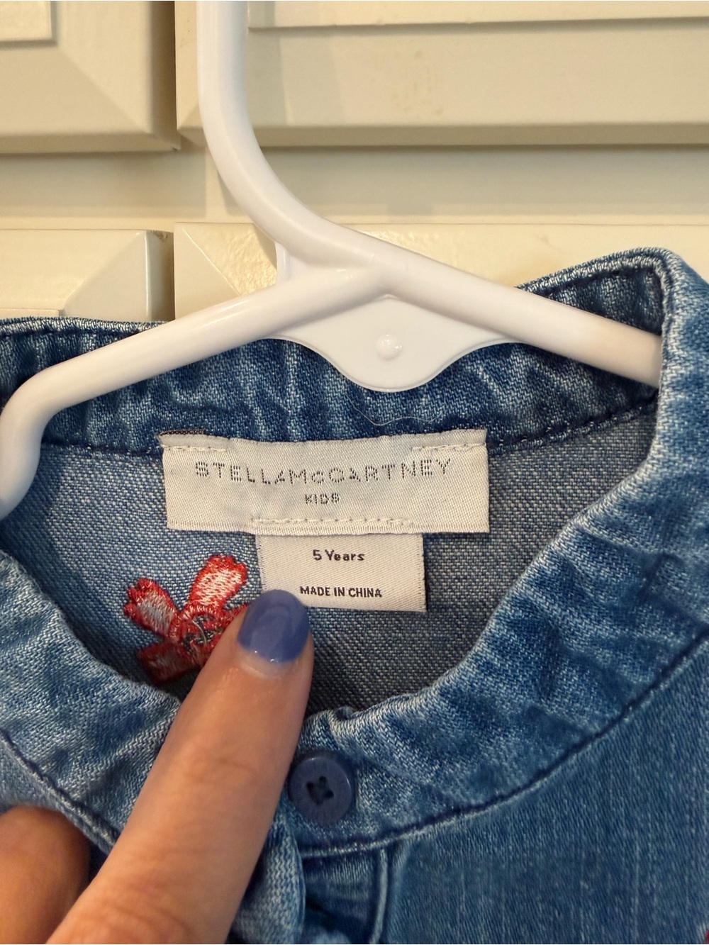 Stella McCartney Girls Denim Embroidered Dress - Picture 3 of 6